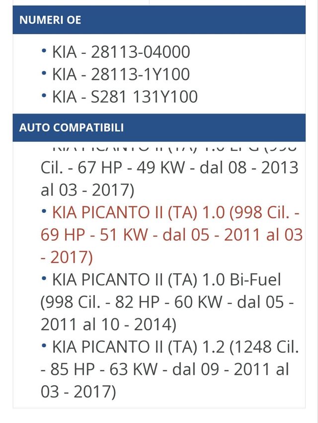Filtro auto aria C22015