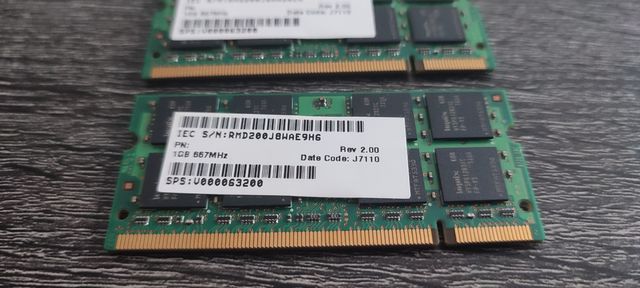 Memoria RAM 2 x 1GB / para portátiles
