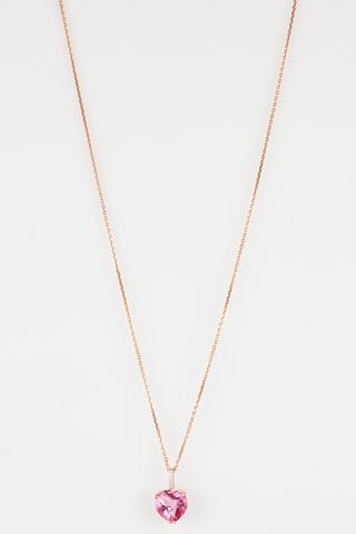 COLGANTE ORO ROSA, DIAMANTES Y TOPACIO