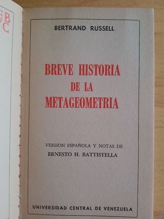 BREVE HISTORIA DE LA METAGEOMETRÍA