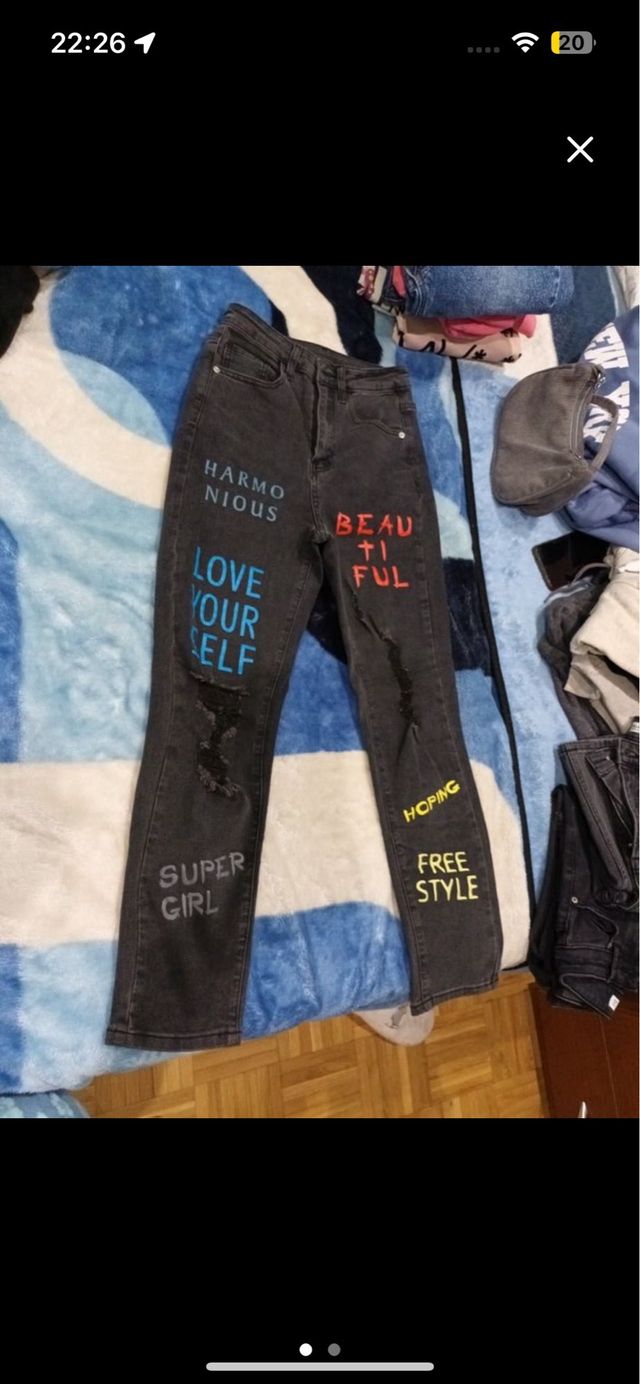 Pack 2 Pantalones ancho negro