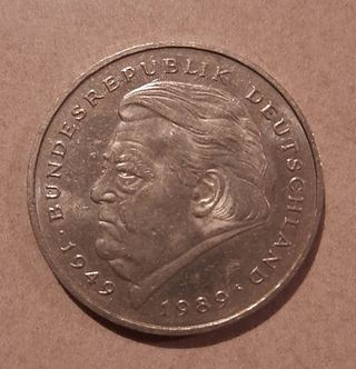 Moneta 2 marchi tedeschi anno 1990