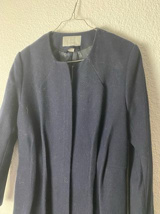 abrigo mujer de paño azul