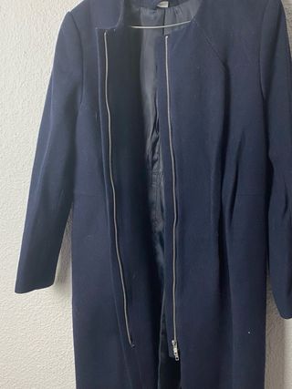 abrigo mujer de paño azul