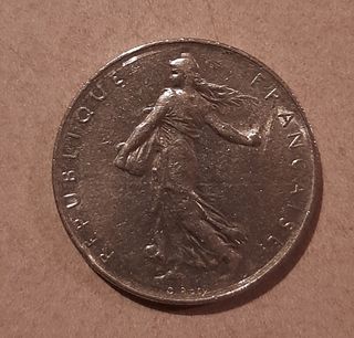 Moneta da 1 franco francese anno 1976