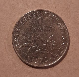 Moneta da 1 franco francese anno 1976