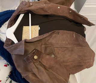 Chaqueta/Cazadora de piel/cuero marrón