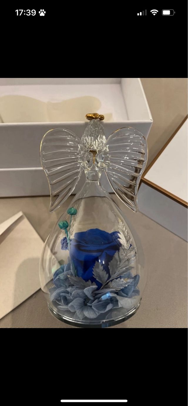 angelo con rosa stabilizzata