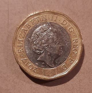 Moneta da 1 pound inglese anno 2017