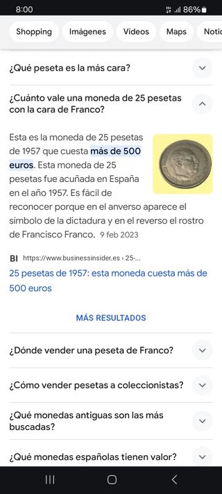 Moneda de 25 ptas de 1957 estrella 58