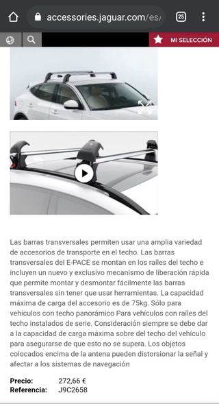 Barras y cofre para jaguar epace( nunca usados)
