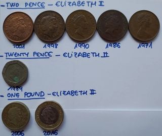 Monedas colección antiguas Inglaterra