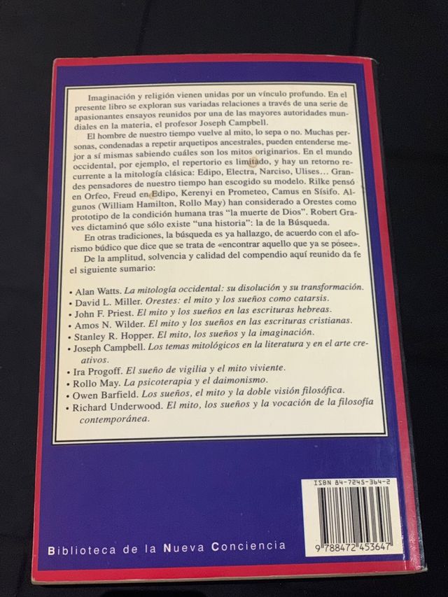 mitos, sueños y religión. Edición Joseph Campbell