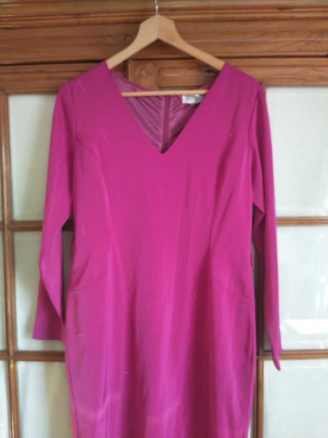 Vestido Tonalá, T. L, nuevo, buganvilla