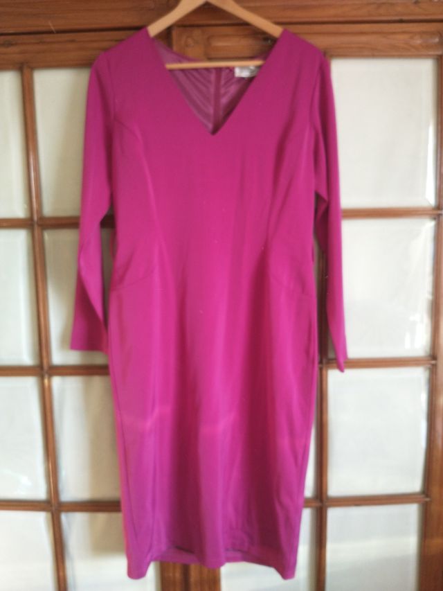 Vestido Tonalá, T. L, nuevo, buganvilla