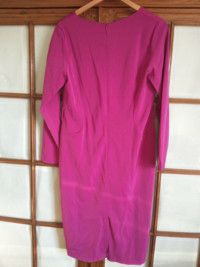 Vestido Tonalá, T. L, nuevo, buganvilla