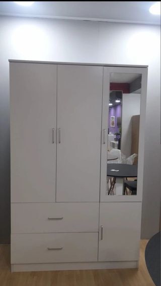 ARMARIO ROPERO DE 3 PUERTAS MAS ESPEJO Y CAJONES