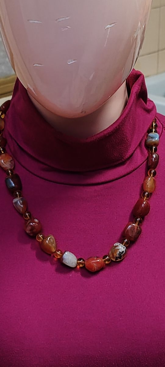 Collar de piedra agata natural