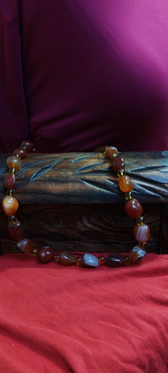 Collar de piedra agata natural
