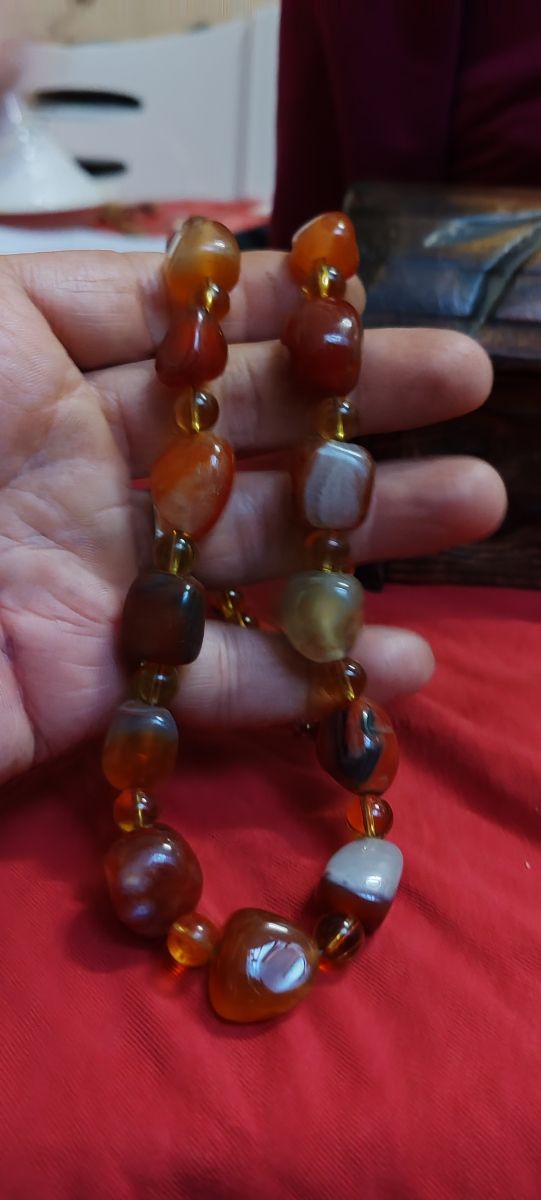 Collar de piedra agata natural