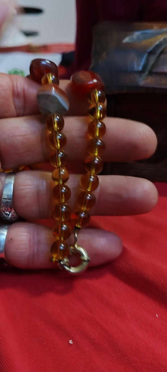 Collar de piedra agata natural