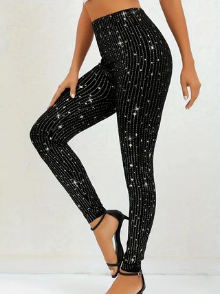 Malla pantalón con brillantes 