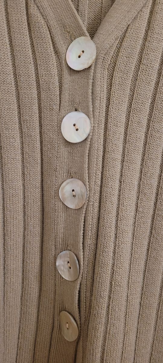 Cardigan donna misto lana a coste tg 46