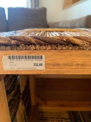 Asiento cuerda natural Becara