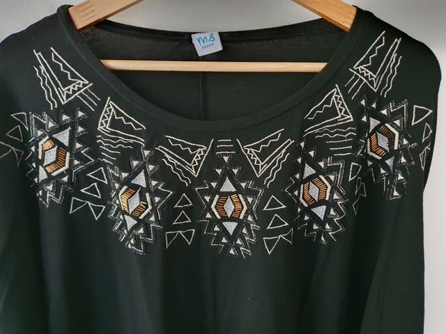 Blusa negra manga 3/4