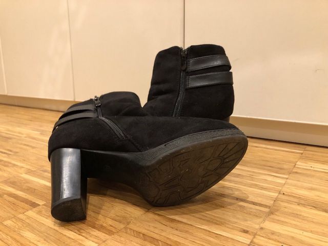 Tronchetti neri effetto scamosciato