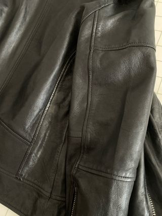 Cazadora cuero negra, talla M