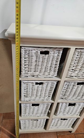 Mueble Auxiliar con Cestillos de Mimbre