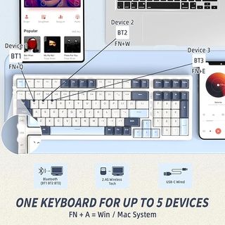 Teclado Mecánico Inalámbrico de Intercambio en Cal