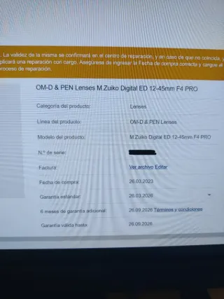 Olympus 12-45 F4 PRO + Filtro Kenko+Garantía