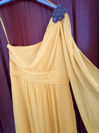 Vestido evento boda comunión amarillo limón EU 46
