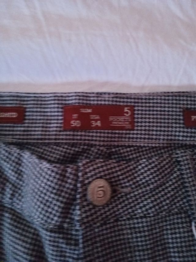 pantaloni Pied de Poule tg. 50 Pockets