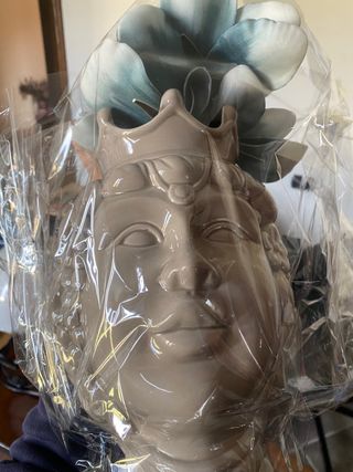 vaso di ceramica testa di moro