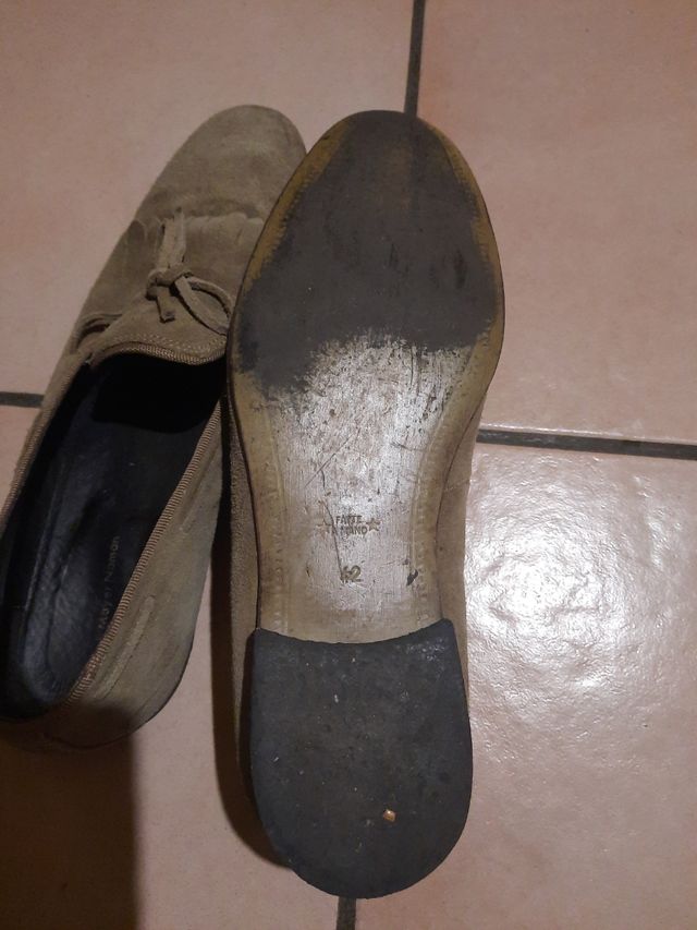 Scarpe mocassino uomo scamosciato beige