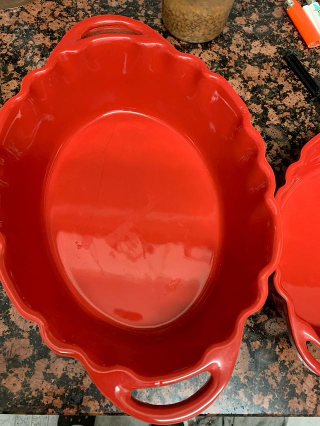 Dos bandejas horno ceramica 