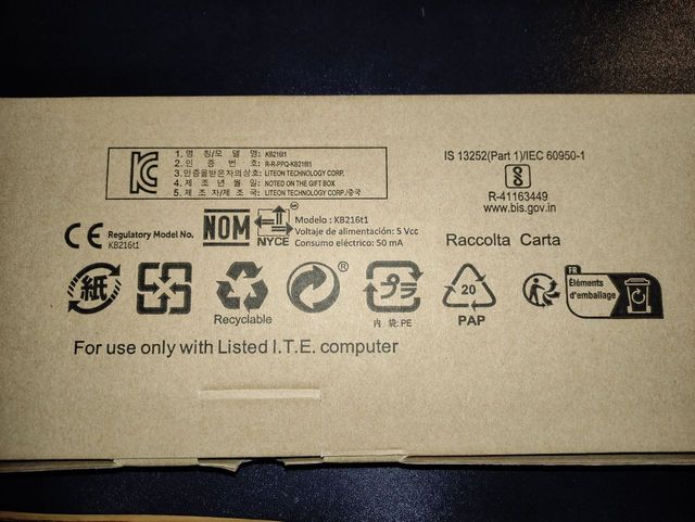 Teclado cableado QWERTY español Dell KB216