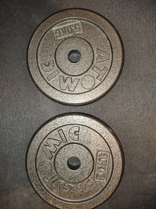 ✅ 2 DISCOS DE 5KG DE 28MM