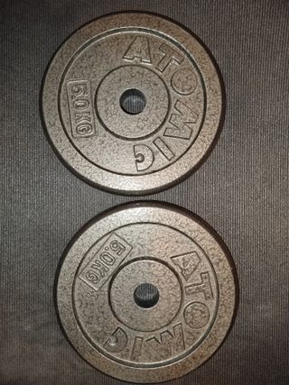 ✅ 2 DISCOS DE 5KG DE 28MM