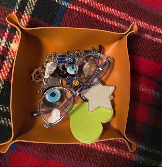 portaoggetti in simil pelle