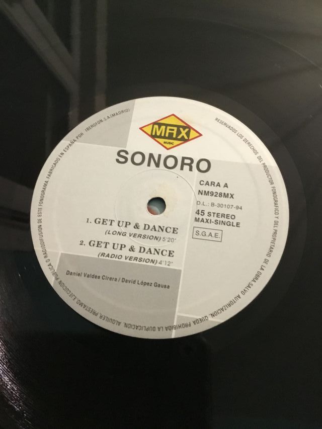 Vinilo dj get up & dance sonoro Max music spain