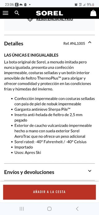 Botas nieve Sorel Caribou 42