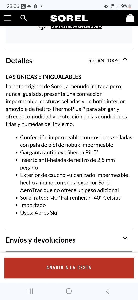 Botas nieve Sorel Caribou 42