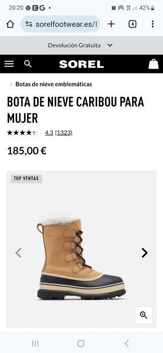 Botas nieve Sorel Caribou 42