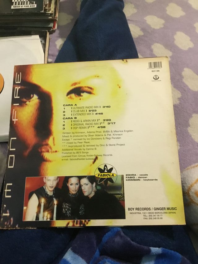 Vinilo dj Fabiola I’m on fire boy records trance