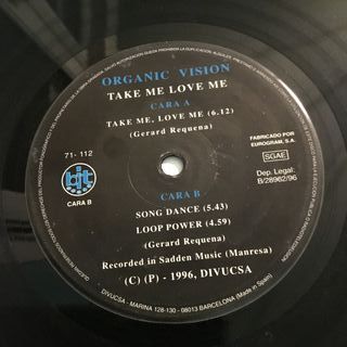 Vinilo dj organic vision take me,love me makina