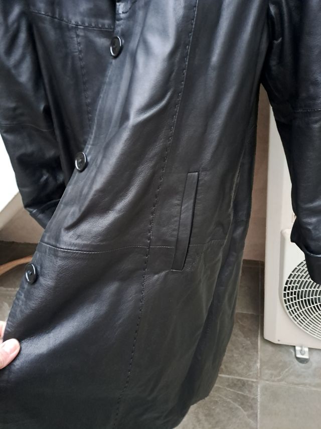 Giacca in vera pelle nera